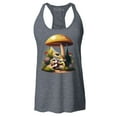 thumbnail image 1 of Shop4Ever Women's Frog Playing Guitar Mushroom Cottagecore Racerback Tank Top Medium Charcoal, 1 of 5