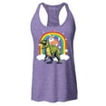 thumbnail image 1 of Shop4Ever Women's Funny Corgi Riding Dinosaur and Rainbow Racerback Tank Top Medium Purple, 1 of 5