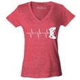 thumbnail image 1 of Shop4Ever Women's Gamer Heartbeat Controller Slim Fit V-Neck T-Shirt Medium Heather Red, 1 of 5