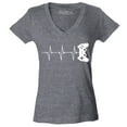 thumbnail image 1 of Shop4Ever Women's Gamer Heartbeat Controller Slim Fit V-Neck T-Shirt X-Large Heather Charcoal, 1 of 5