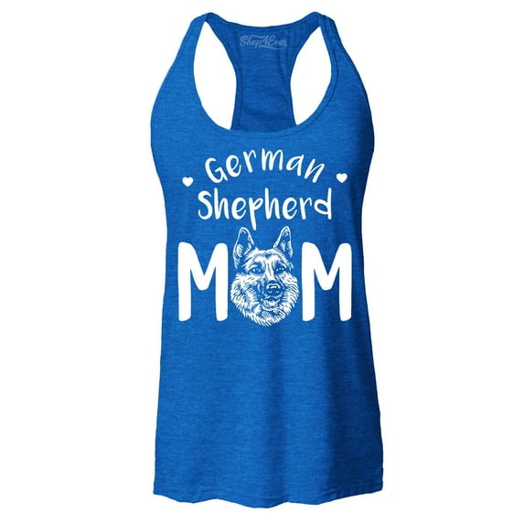 Shop4Ever Women's German Shepherd Racerback Tank Top Medium Royal Blue