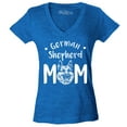 thumbnail image 1 of Shop4Ever Women's German Shepherd Slim Fit V-Neck T-Shirt Small Heather Royal Blue, 1 of 5