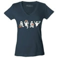 thumbnail image 1 of Shop4Ever Women's Ghosts Reading Books Halloween Teacher Slim Fit V-Neck T-Shirt Small Charcoal, 1 of 5