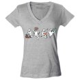 thumbnail image 1 of Shop4Ever Women's Ghosts Reading Books Halloween Teacher Slim Fit V-Neck T-Shirt X-Small Sports Grey, 1 of 5
