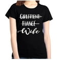 thumbnail image 1 of Shop4Ever Women's Girlfriend Fiance Wife Wedding Graphic T-Shirt Small Black, 1 of 5