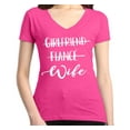 thumbnail image 1 of Shop4Ever Women's Girlfriend Fiance Wife Wedding Slim Fit V-Neck T-Shirt X-Large Pink, 1 of 5