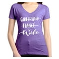 thumbnail image 1 of Shop4Ever Women's Girlfriend Fiance Wife Wedding Slim Fit V-Neck T-Shirt XX-Large Heather Purple, 1 of 5