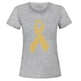 thumbnail image 1 of Shop4Ever Women's Gold Butterfly Ribbon Childhood Graphic T-Shirt Large Sports Grey, 1 of 5