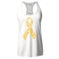 thumbnail image 1 of Shop4Ever Women's Gold Butterfly Ribbon Childhood Racerback Tank Top Small White, 1 of 5