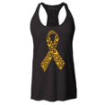 thumbnail image 1 of Shop4Ever Women's Gold Butterfly Ribbon Childhood Racerback Tank Top X-Small Black, 1 of 5