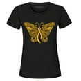 thumbnail image 1 of Shop4Ever Women's Gold Ribbon Butterfly Graphic T-Shirt Large Black, 1 of 5