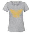 thumbnail image 1 of Shop4Ever Women's Gold Ribbon Butterfly Graphic T-Shirt X-Large Sports Grey, 1 of 5