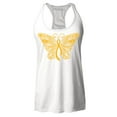 thumbnail image 1 of Shop4Ever Women's Gold Ribbon Butterfly Racerback Tank Top Large White, 1 of 5