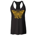 thumbnail image 1 of Shop4Ever Women's Gold Ribbon Butterfly Racerback Tank Top Medium Black, 1 of 5