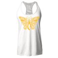 thumbnail image 1 of Shop4Ever Women's Gold Ribbon Butterfly Racerback Tank Top Small White, 1 of 5