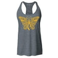 thumbnail image 1 of Shop4Ever Women's Gold Ribbon Butterfly Racerback Tank Top X-Small Charcoal, 1 of 5