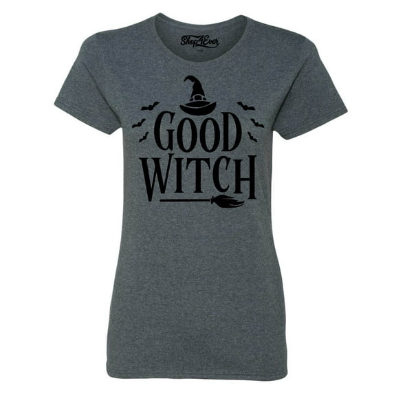 Shop4Ever Women's Good Witch "Black" Halloween Costume Graphic T-Shirt X-Large Dark Heather