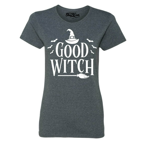Shop4Ever Women's Good Witch "White" Halloween Costume Graphic T-Shirt X-Large Dark Heather