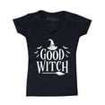 thumbnail image 1 of Shop4Ever Women's Good Witch "White" Halloween Costume Slim Fit V-Neck T-Shirt Small Black, 1 of 5