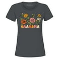 thumbnail image 1 of Shop4Ever Women's Grandma Floral Flowers Retro Groovy Wildflowers Aesthetic Graphic T-Shirt Medium Charcoal, 1 of 5