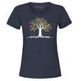 thumbnail image 1 of Shop4Ever Women's Grow Your Awareness Autism Puzzle Tree Graphic T-Shirt Small Navy, 1 of 5