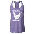 thumbnail image 1 of Shop4Ever Women's Guess What? Chicken Butt Racerback Tank Top Medium Purple, 1 of 5