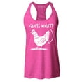 thumbnail image 1 of Shop4Ever Women's Guess What? Chicken Butt Racerback Tank Top Small Fuchsia, 1 of 5