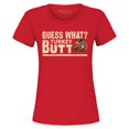thumbnail image 1 of Shop4Ever Women's Guess What? Turkey Butt Thanksgiving Graphic T-Shirt Small Red, 1 of 5