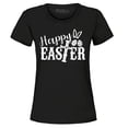 thumbnail image 1 of Shop4Ever Women's Happy Easter With Cross Graphic T-Shirt Small Black, 1 of 5