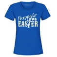 thumbnail image 1 of Shop4Ever Women's Happy Easter With Cross Graphic T-Shirt Small Royal Blue, 1 of 5
