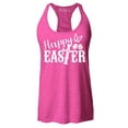 thumbnail image 1 of Shop4Ever Women's Happy Easter With Cross Racerback Tank Top Medium Fuchsia, 1 of 5