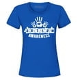 thumbnail image 1 of Shop4Ever Women's Heart Handprints Autism Awareness Puzzle Pieces Graphic T-Shirt X-Large Royal Blue, 1 of 5