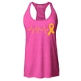 thumbnail image 1 of Shop4Ever Women's Heartbeat Gold Ribbon Racerback Tank Top X-Small Fuchsia, 1 of 5
