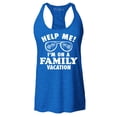 thumbnail image 1 of Shop4Ever Women's Help Me! I'm On A Family Vaction Funny Racerback Tank Top Small Royal Blue, 1 of 5