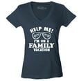 thumbnail image 1 of Shop4Ever Women's Help Me! I'm On A Family Vaction Funny Slim Fit V-Neck T-Shirt Medium Charcoal, 1 of 5