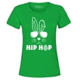 thumbnail image 1 of Shop4Ever Women's Hip Hop Bunny Rabbit Easter  Graphic T-Shirt XX-Large Irish Green, 1 of 5