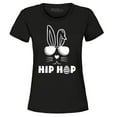 thumbnail image 1 of Shop4Ever Women's Hip Hop Bunny Rabbit Easter  Graphic T-Shirt XXX-Large Black, 1 of 5