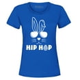 thumbnail image 1 of Shop4Ever Women's Hip Hop Bunny Rabbit Easter  Graphic T-Shirt XXX-Large Royal Blue, 1 of 5