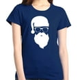 thumbnail image 1 of Shop4Ever Women's Hipster Santa with Glasses Christmas Graphic T-Shirt XXX-Large Navy, 1 of 5