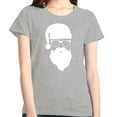 thumbnail image 1 of Shop4Ever Women's Hipster Santa with Glasses Christmas Graphic T-Shirt XXX-Large Sports Grey, 1 of 5