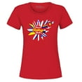 thumbnail image 1 of Shop4Ever Women's Hispanic Heritage Month Flag Flower Graphic T-Shirt Large Red, 1 of 5