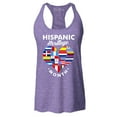 thumbnail image 1 of Shop4Ever Women's Hispanic Heritage Month Flag Heart Racerback Tank Top Medium Purple, 1 of 5