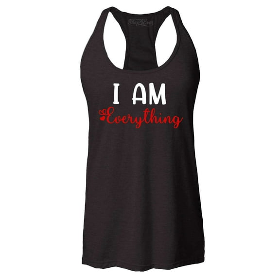 Shop4Ever Women's I Am Everything Couples Matching Valentine Racerback Tank Top XX-Large Black