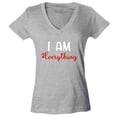 thumbnail image 1 of Shop4Ever Women's I Am Everything Couples Matching Valentine Slim Fit V-Neck T-Shirt Large Sports Grey, 1 of 5