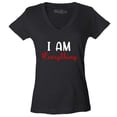 thumbnail image 1 of Shop4Ever Women's I Am Everything Couples Matching Valentine Slim Fit V-Neck T-Shirt Medium Black, 1 of 5