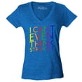 thumbnail image 1 of Shop4Ever Women's I Can't Even Think Straight Gay Pride Slim Fit V-Neck T-Shirt X-Large Heather Royal Blue, 1 of 5