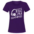 thumbnail image 1 of Shop4Ever Women's I Can't Hear You I'm Gaming Graphic T-Shirt Medium Purple, 1 of 5