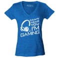 thumbnail image 1 of Shop4Ever Women's I Can't Hear You I'm Gaming Slim Fit V-Neck T-Shirt Small Heather Royal Blue, 1 of 5