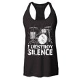thumbnail image 1 of Shop4Ever Women's I Destroy Silence Drums Drummer  Racerback Tank Top Large Black, 1 of 5