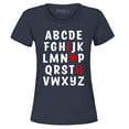 thumbnail image 1 of Shop4Ever Women's I Heart U ABC's Valentine's Day Love You Graphic T-Shirt Medium Navy, 1 of 5